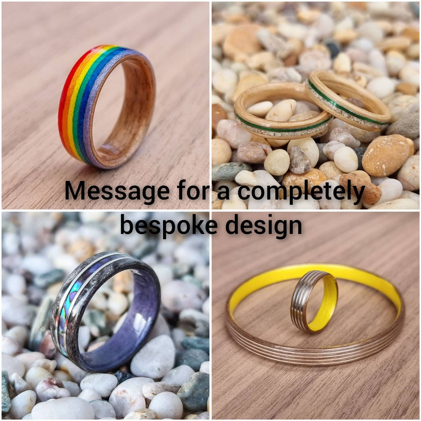 Silver birdseye maple with white opal and double silver inlays ring - Hand made bent wood ring - Wooden wedding band - Engagement ring