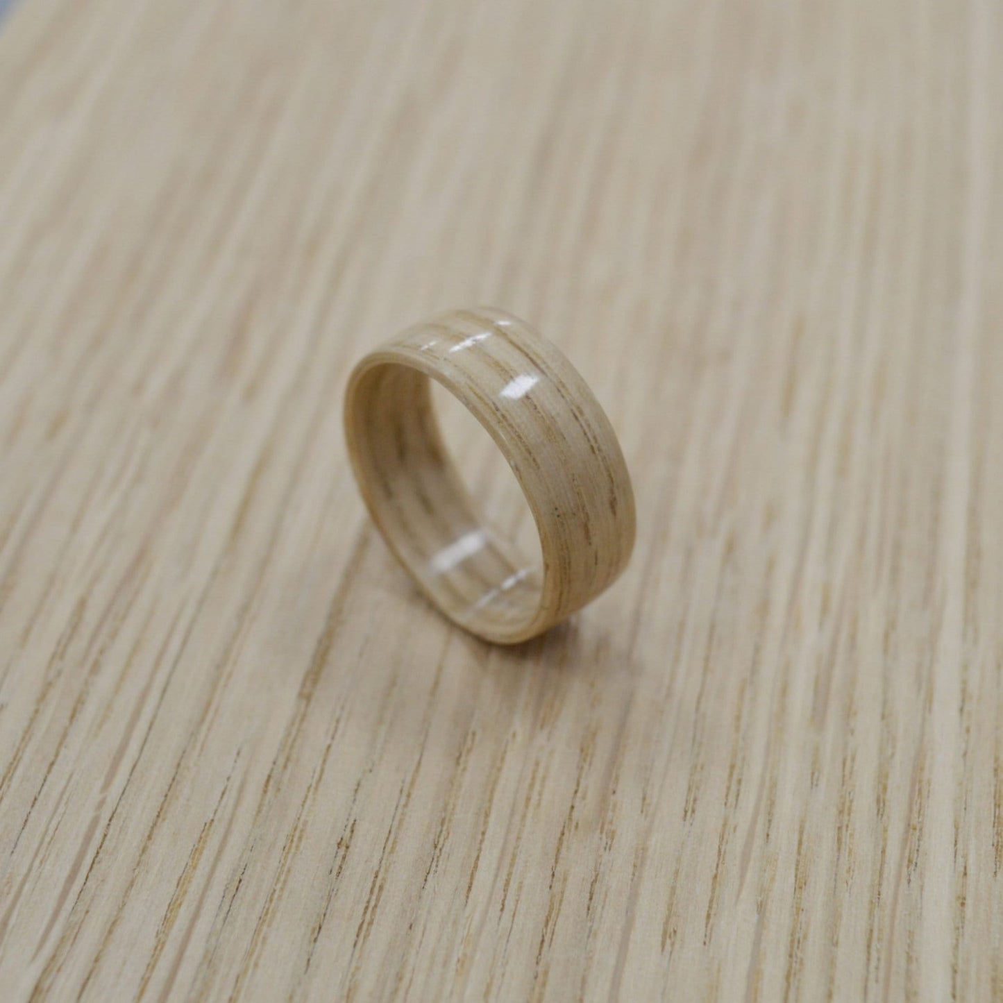 Oak hand made bent wood ring