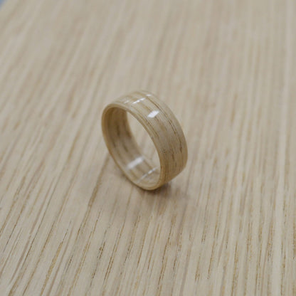 Oak hand made bent wood ring
