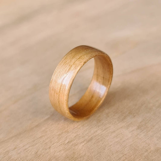 Beech hand made bent wood ring
