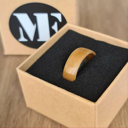 Beech hand made bent wood ring