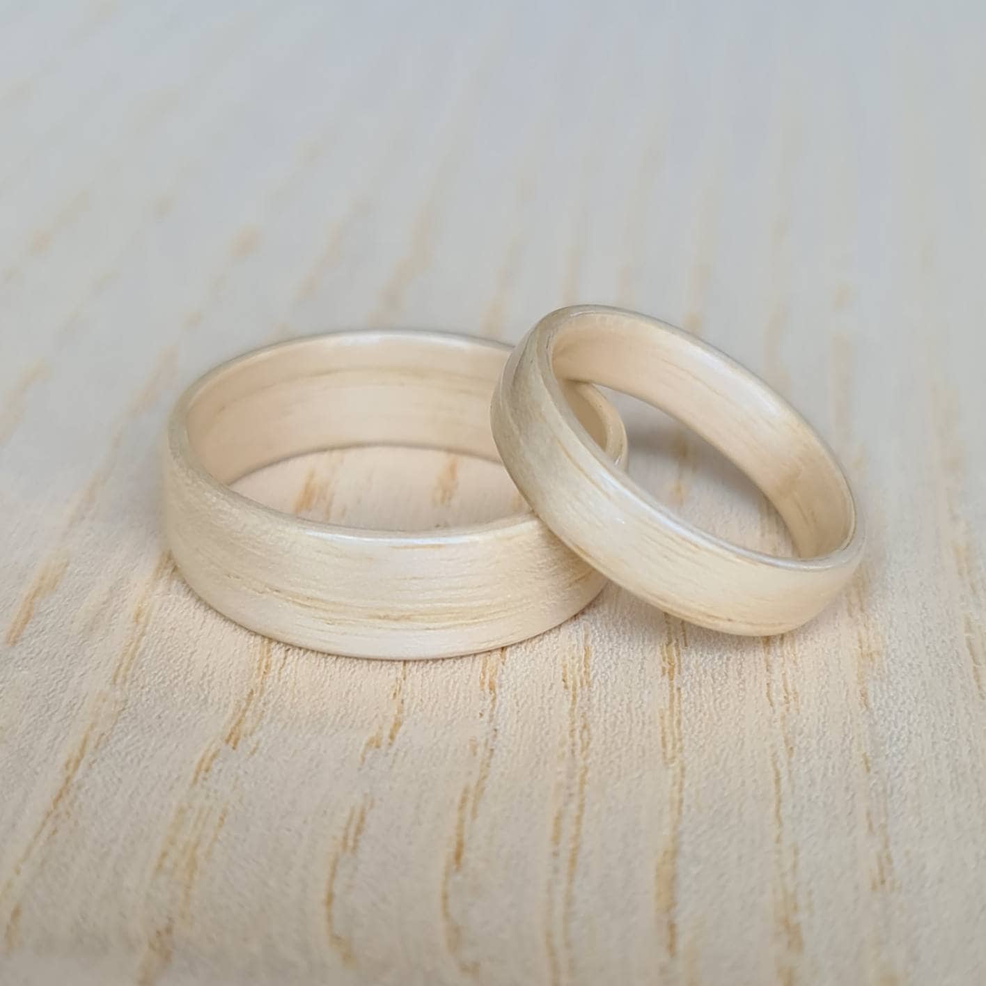 Ash hand made bent wood ring