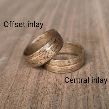 Walnut with sapele and double brass hand made bent wood ring