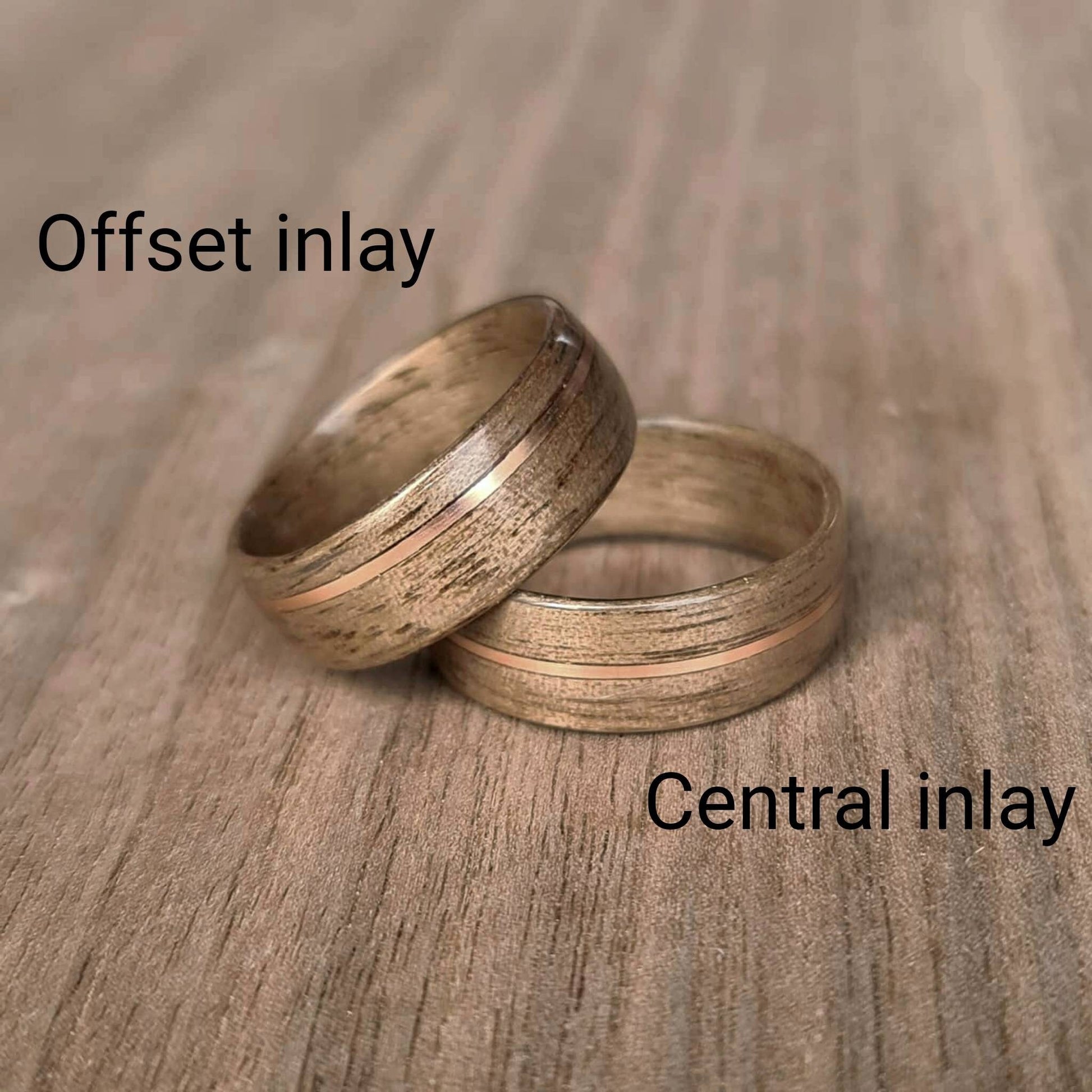 Walnut and double sterling silver hand made bent wood ring
