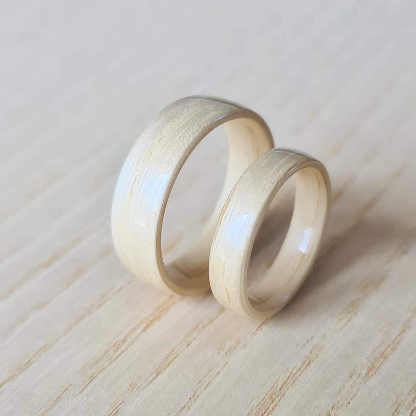 Ash hand made bent wood ring
