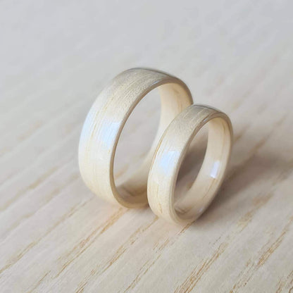 Ash hand made bent wood ring