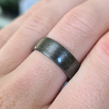 Grey tulipwood hand made bent wood ring
