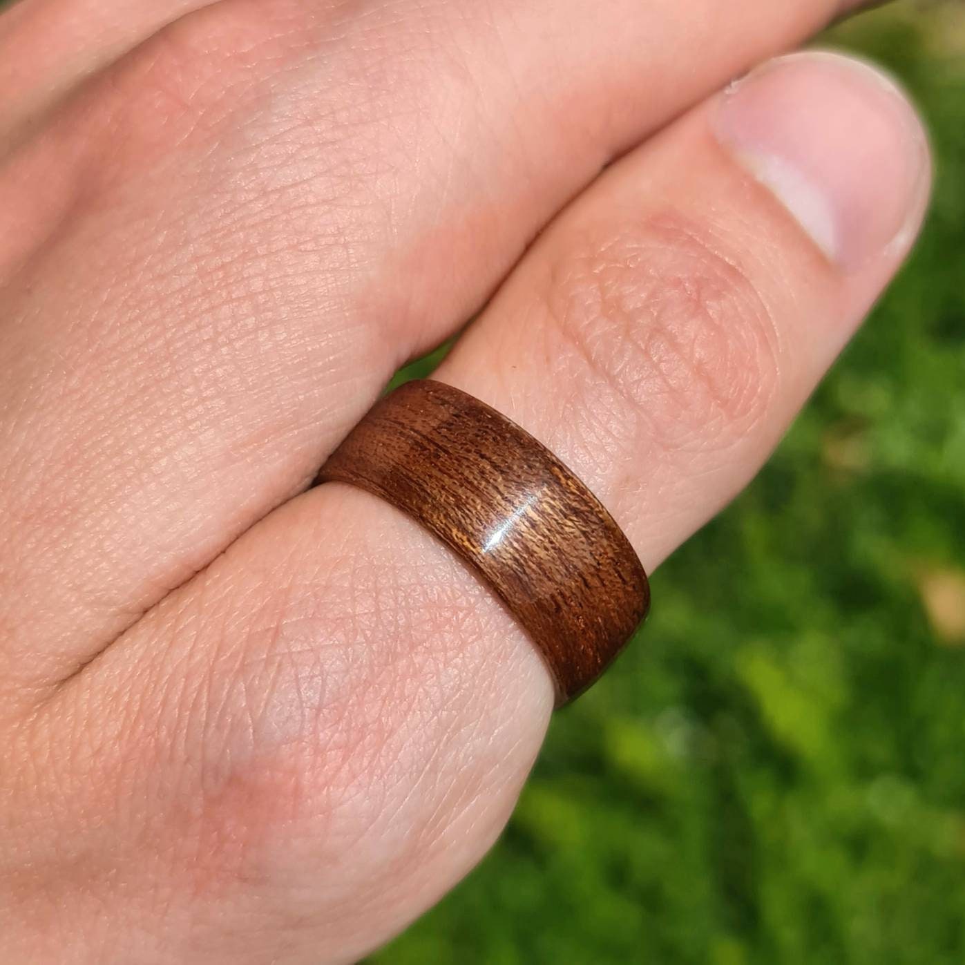 Sapele hand made bent wood ring