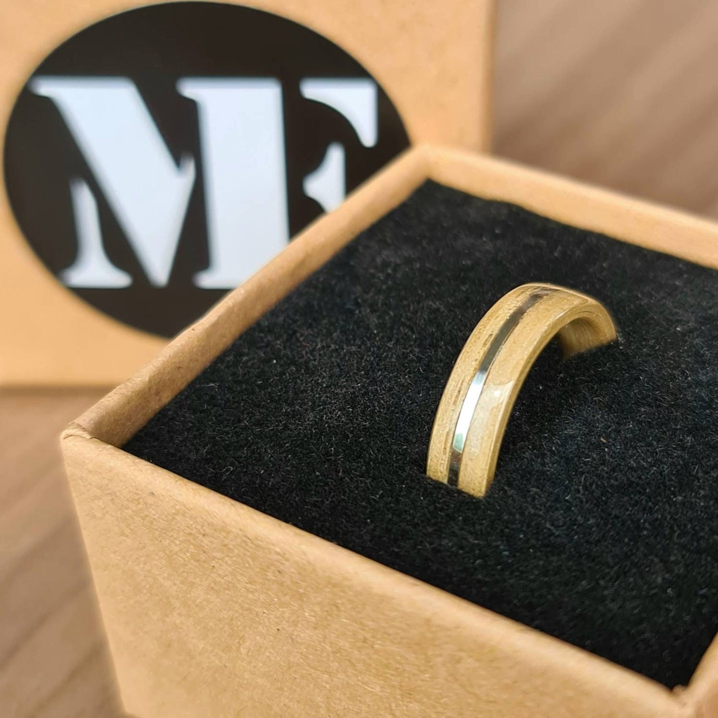 Oak & sterling silver ring - Bespoke hand made bent wood ring - Custom wooden wedding band - Alternative engagement - 5th anniversary gift