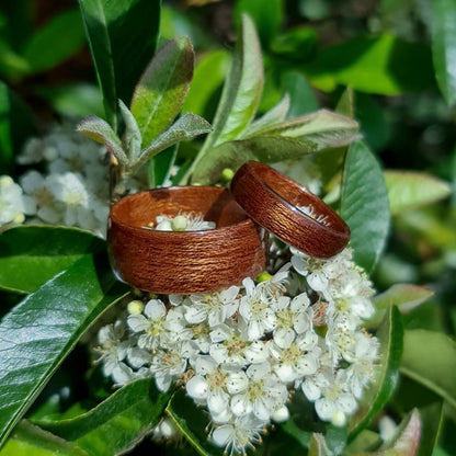 Sapele ring - Hand made bent wood ring - Wooden wedding band - Engagement ring - Natural jewellery