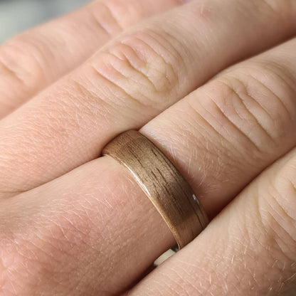 Walnut and ash hand made bent wood ring