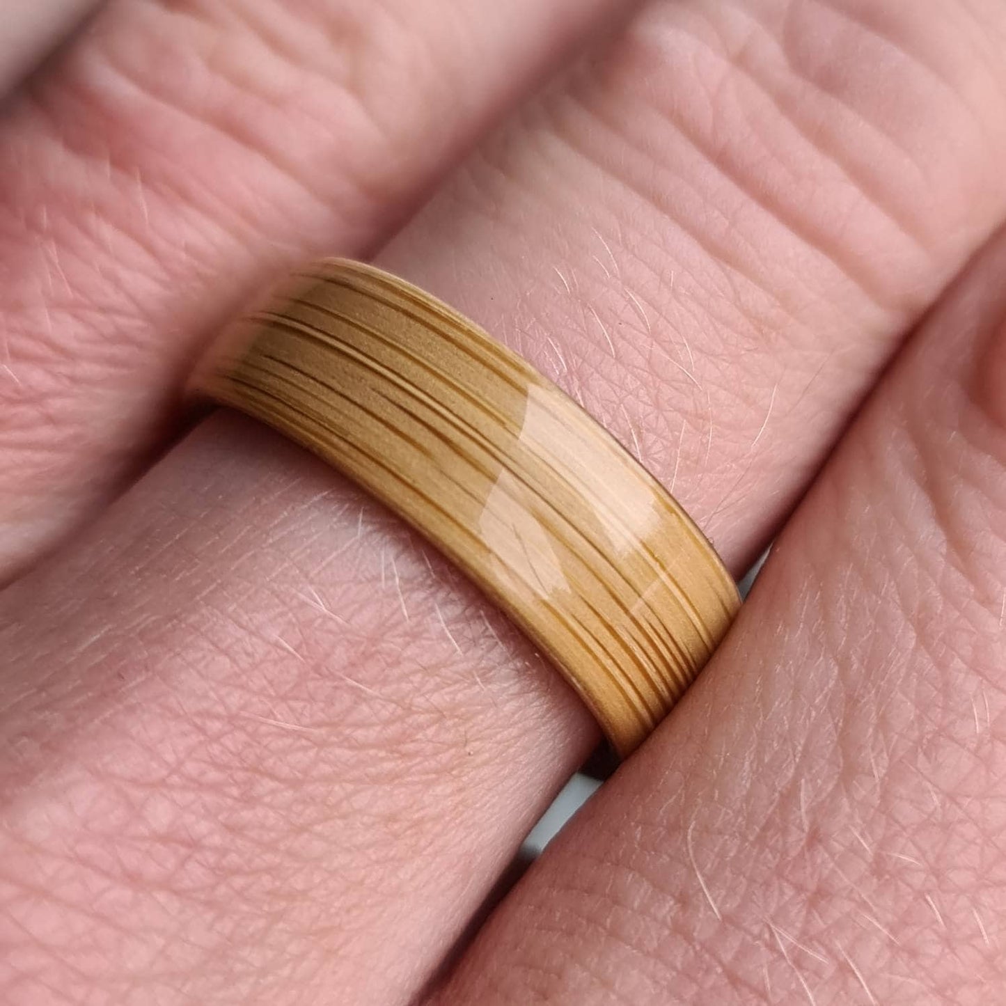 Bamboo hand made bent wood ring