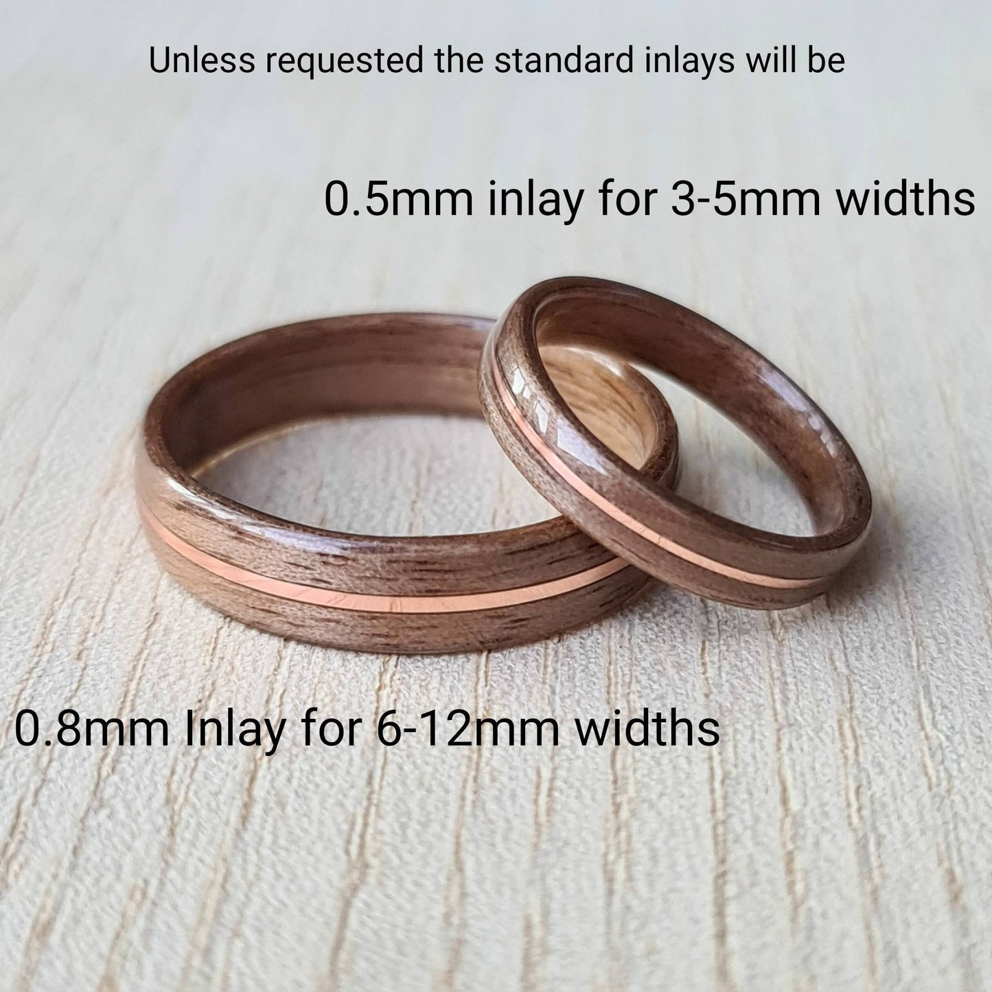 Walnut and ash hand made bent wood ring
