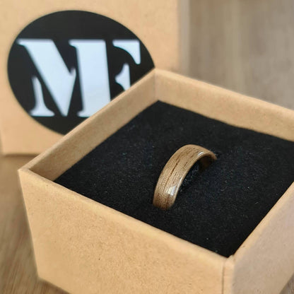 Walnut hand made bent wood ring