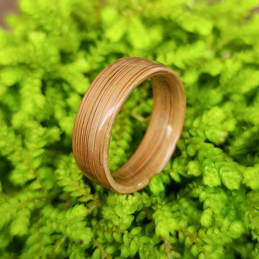Bamboo hand made bent wood ring