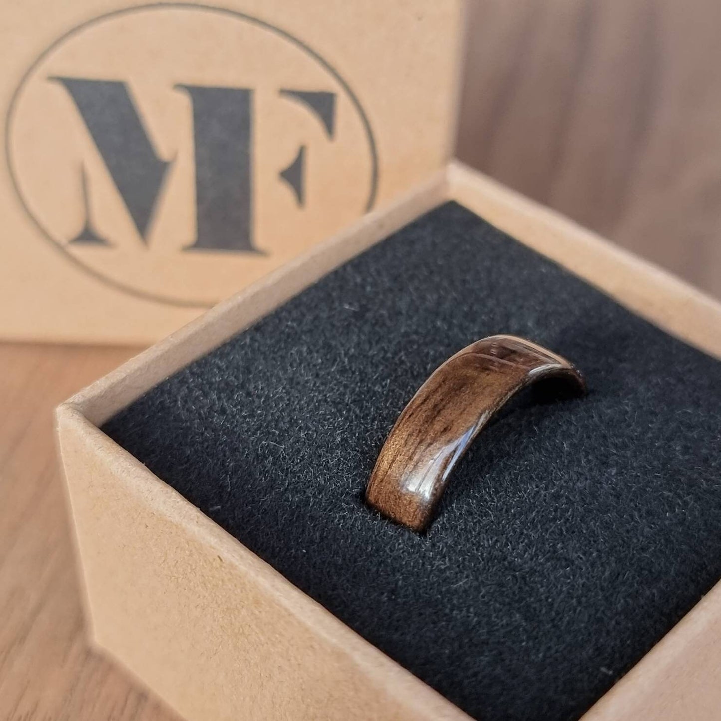 Smoked eucalyptus ring - Hand made bent wood ring - Wooden wedding band - Engagement ring - Natural jewellery