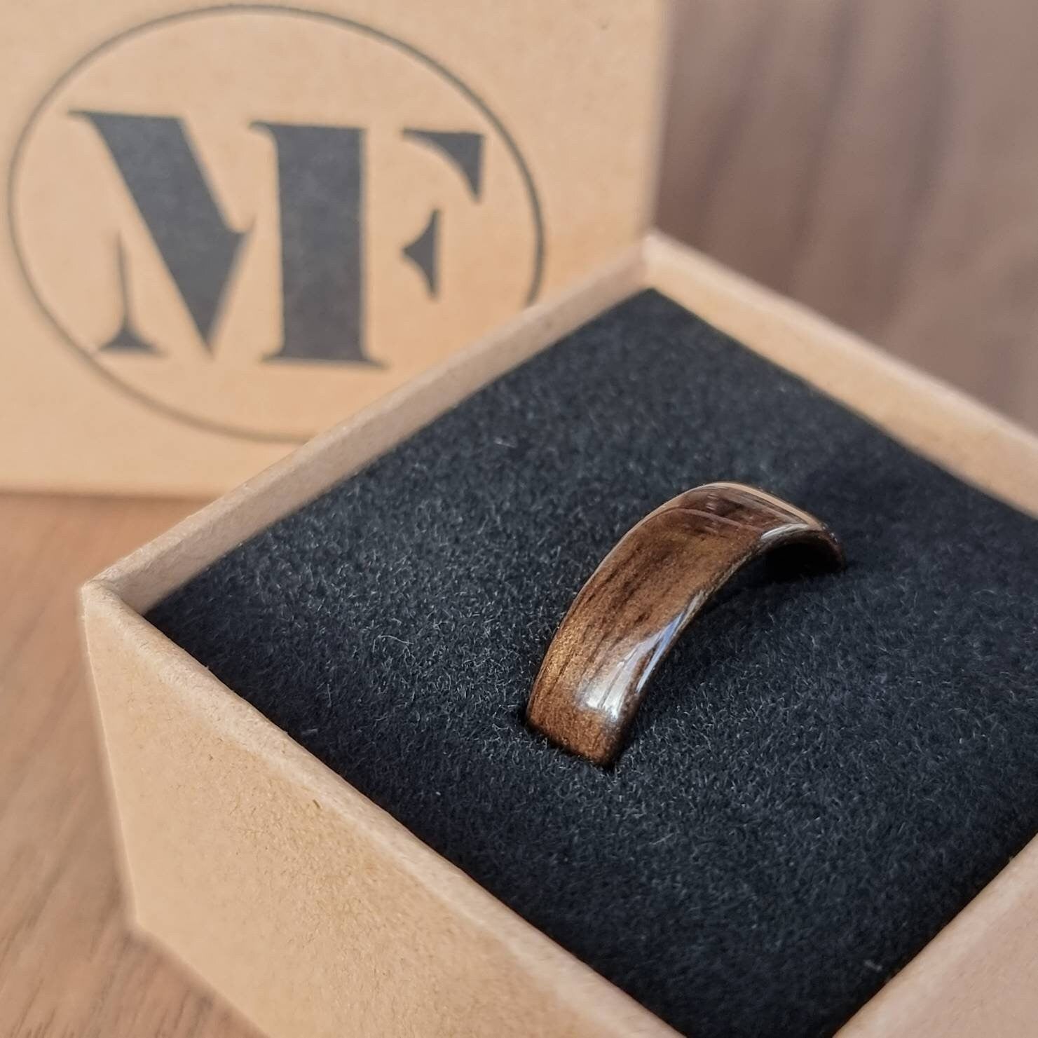 Smoked eucalyptus ring - Hand made bent wood ring - Wooden wedding band - Engagement ring - Natural jewellery