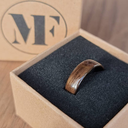 Smoked eucalyptus ring - Hand made bent wood ring - Wooden wedding band - Engagement ring - Natural jewellery