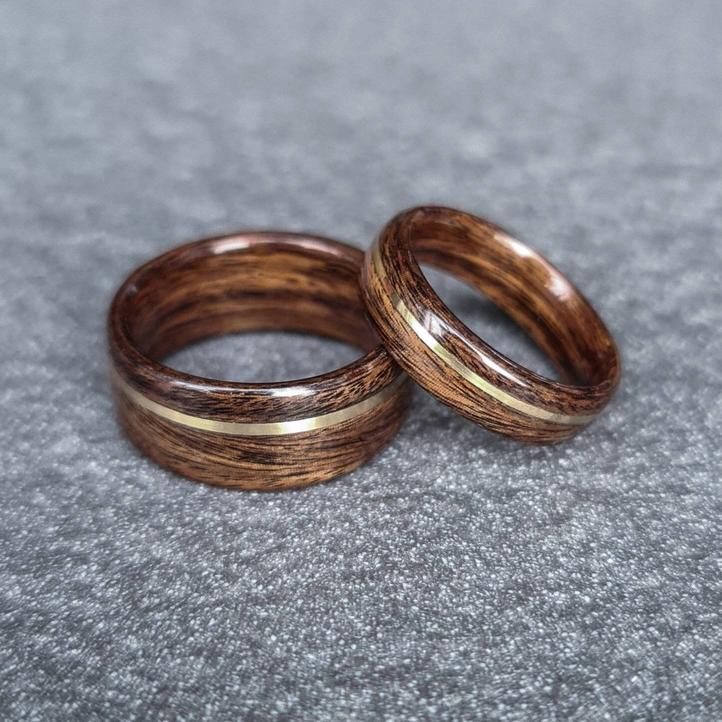 Rosewood and brass ring - Hand made bent wood ring - Wooden wedding band - Engagement ring - Natural jewellery