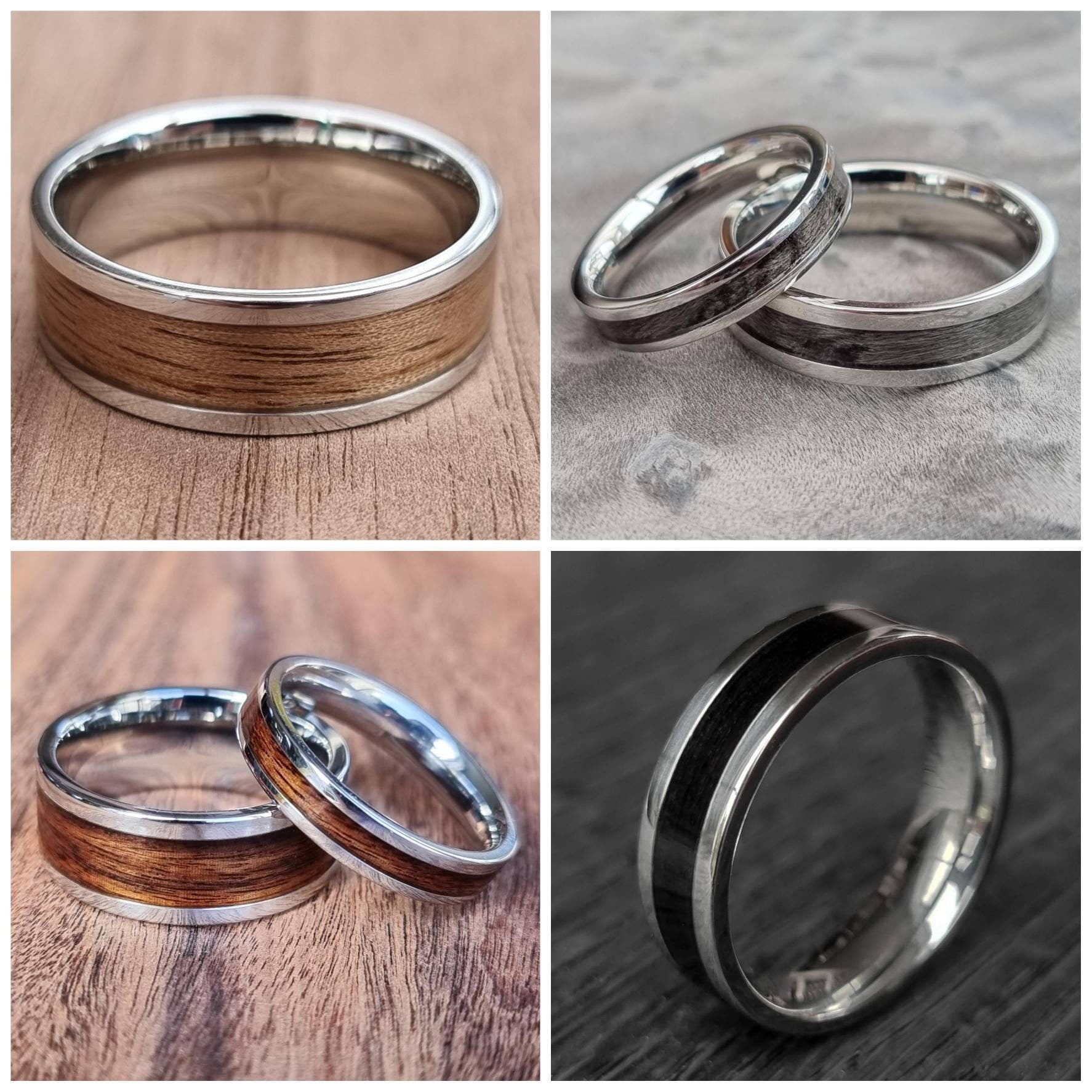 Custom stainless steel & wood ring - Bespoke ring - Hand made bent wood - Wooden wedding band - Alternative Engagement ring - Natural