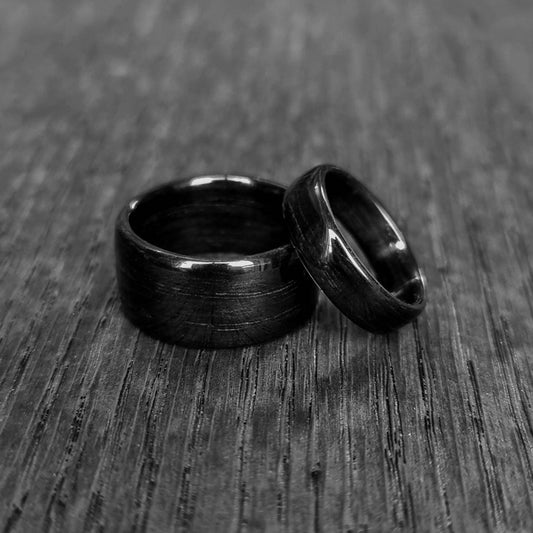 Black oak hand made bent wood ring