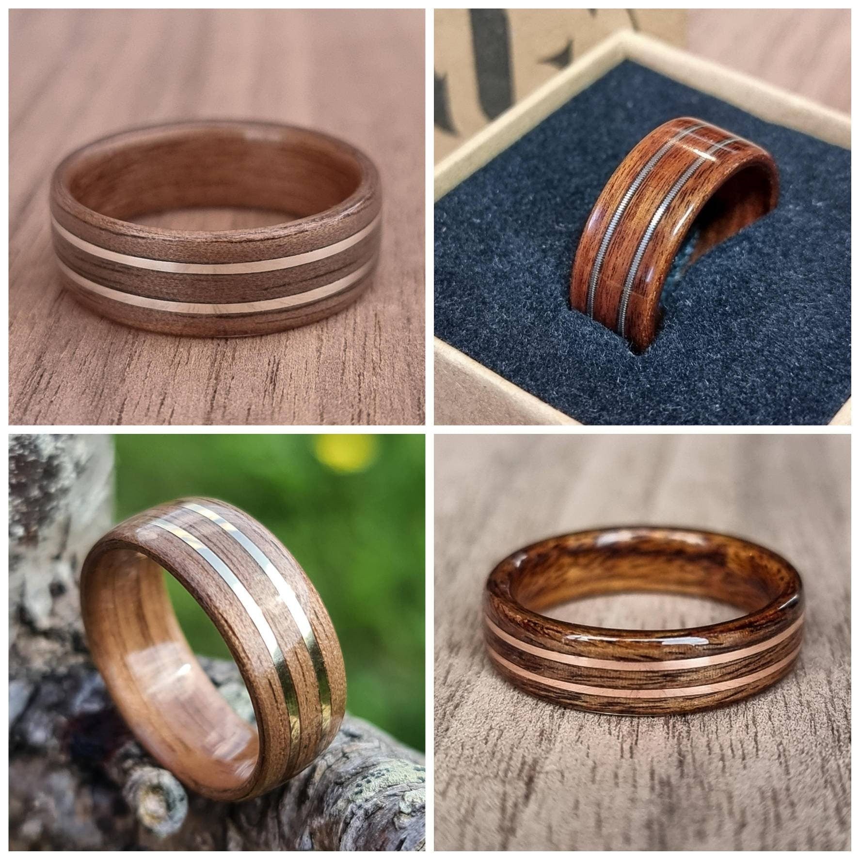 Custom wooden & metal ring - Bespoke ring - Hand made bent wood - Wooden wedding band - Alternative engagement ring - Natural jewellery