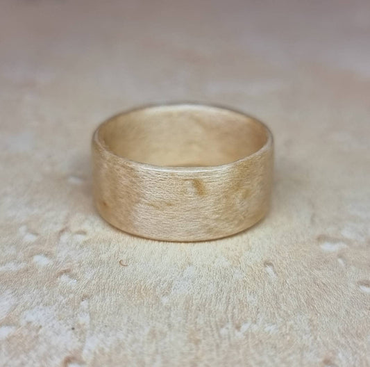 Birdseye maple hand made bent wood ring