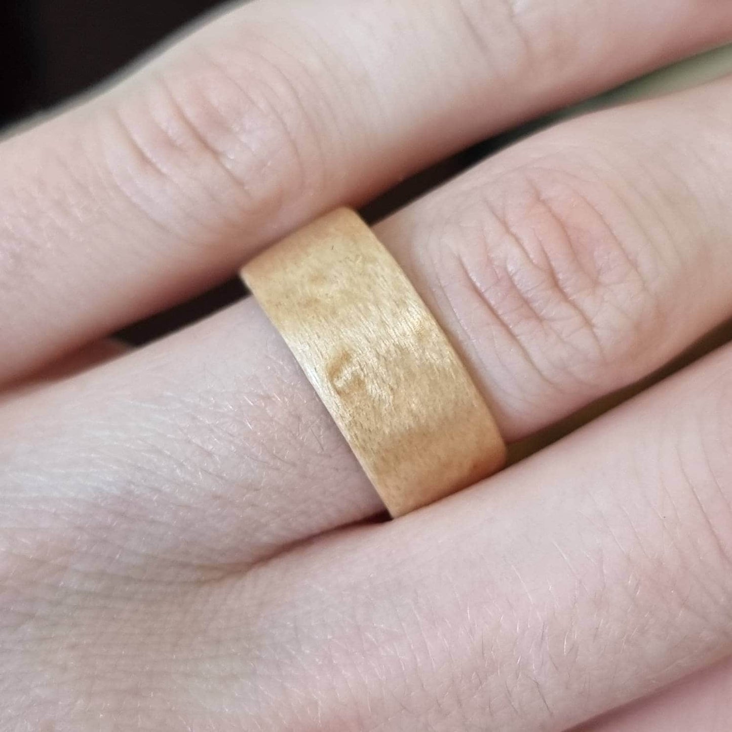Birdseye maple hand made bent wood ring