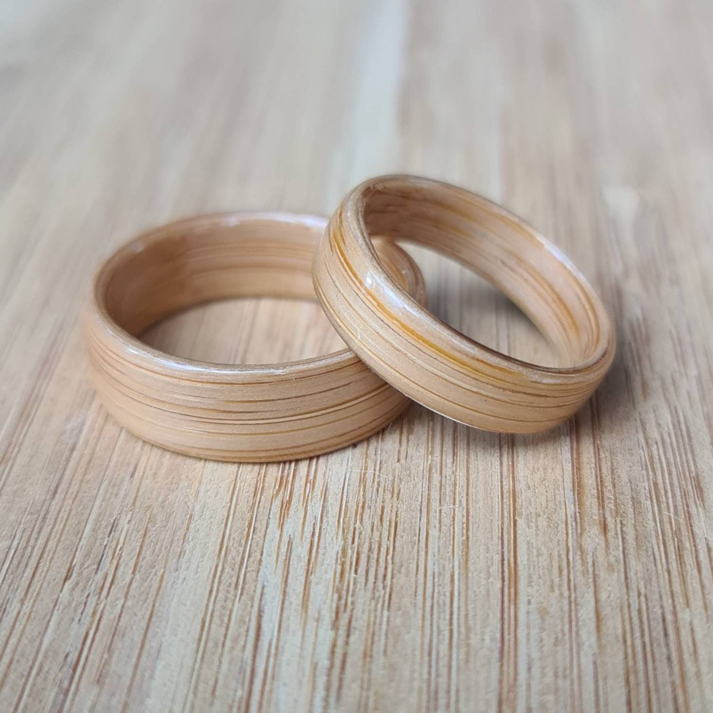 Bamboo hand made bent wood ring