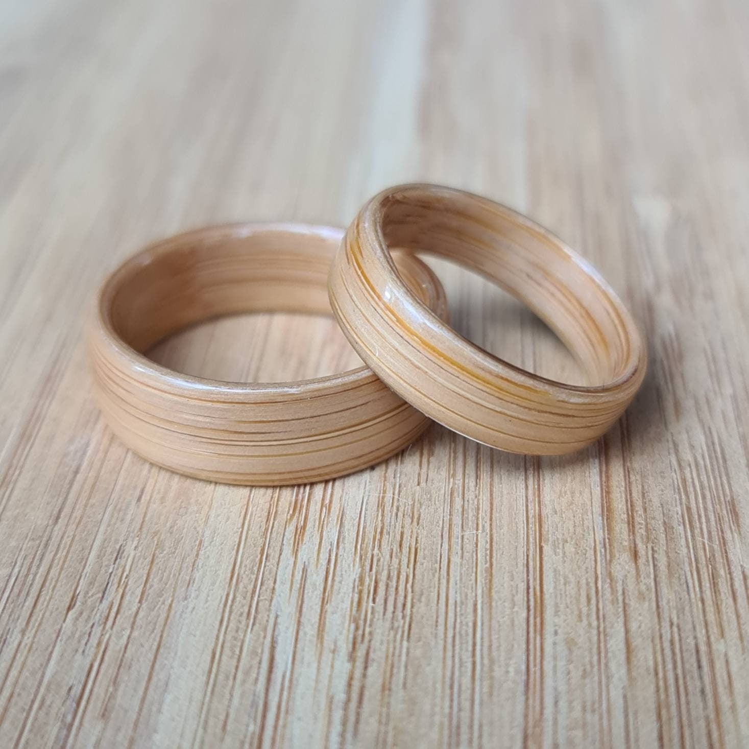 Bamboo hand made bent wood ring