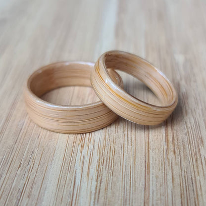 Bamboo hand made bent wood ring