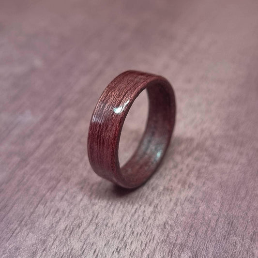 Purple heartwood hand made bent wood ring
