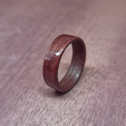 Purple heartwood ring - Bespoke hand made bent wood ring - Custom wooden wedding band - Alternative engagement - 5th anniversary gift