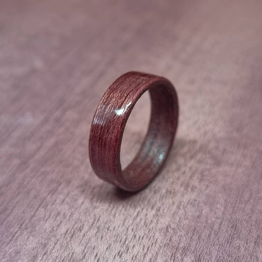 Purple heartwood ring - Bespoke hand made bent wood ring - Custom wooden wedding band - Alternative engagement - 5th anniversary gift