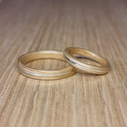 Oak & sterling silver hand made bent wood ring