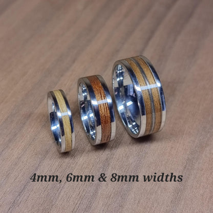 Custom stainless steel & wood ring