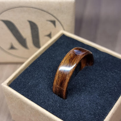 Rosewood hand made bent wood ring