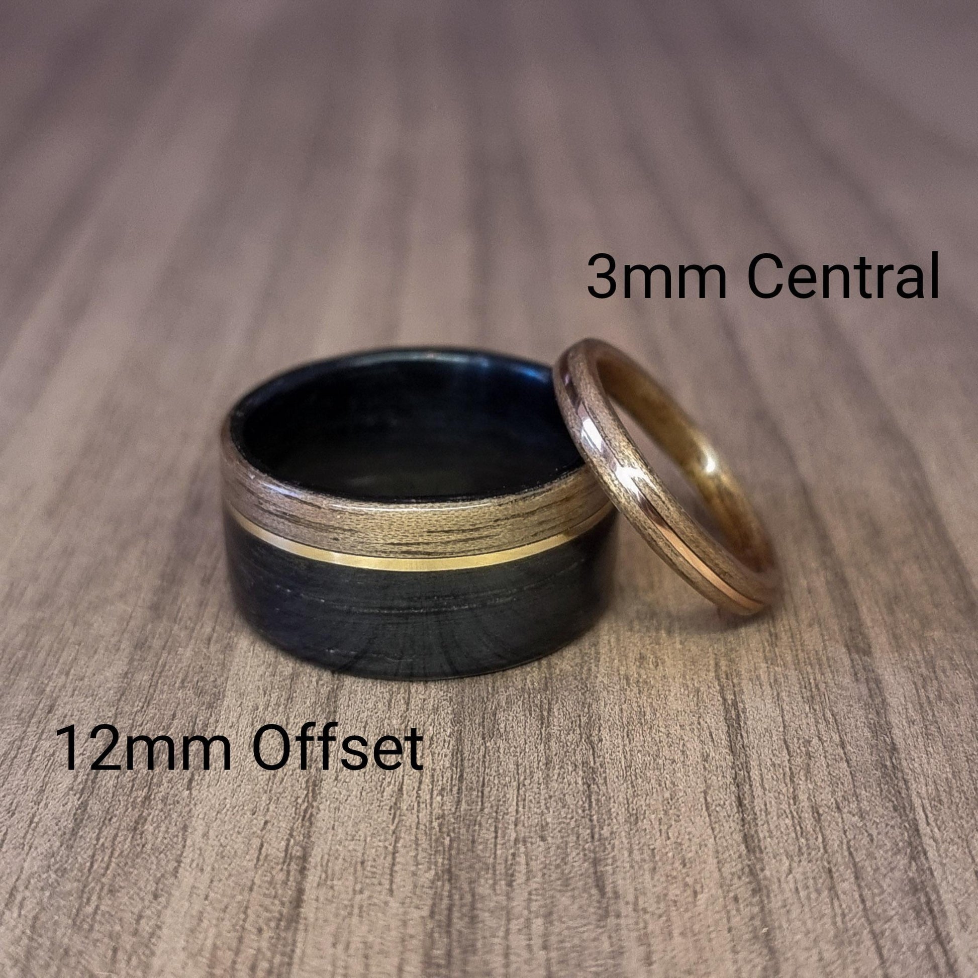 Silver birdseye maple and sterling silver hand made bent wood ring