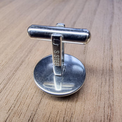 Custom wood & Stainless steel cufflinks - wooden wedding cufflinks - suit accessories - groomsmen gift