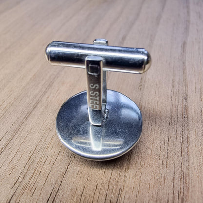 Wood & Stainless steel cufflinks - wooden wedding cufflinks - suit accessories - groomsmen gift