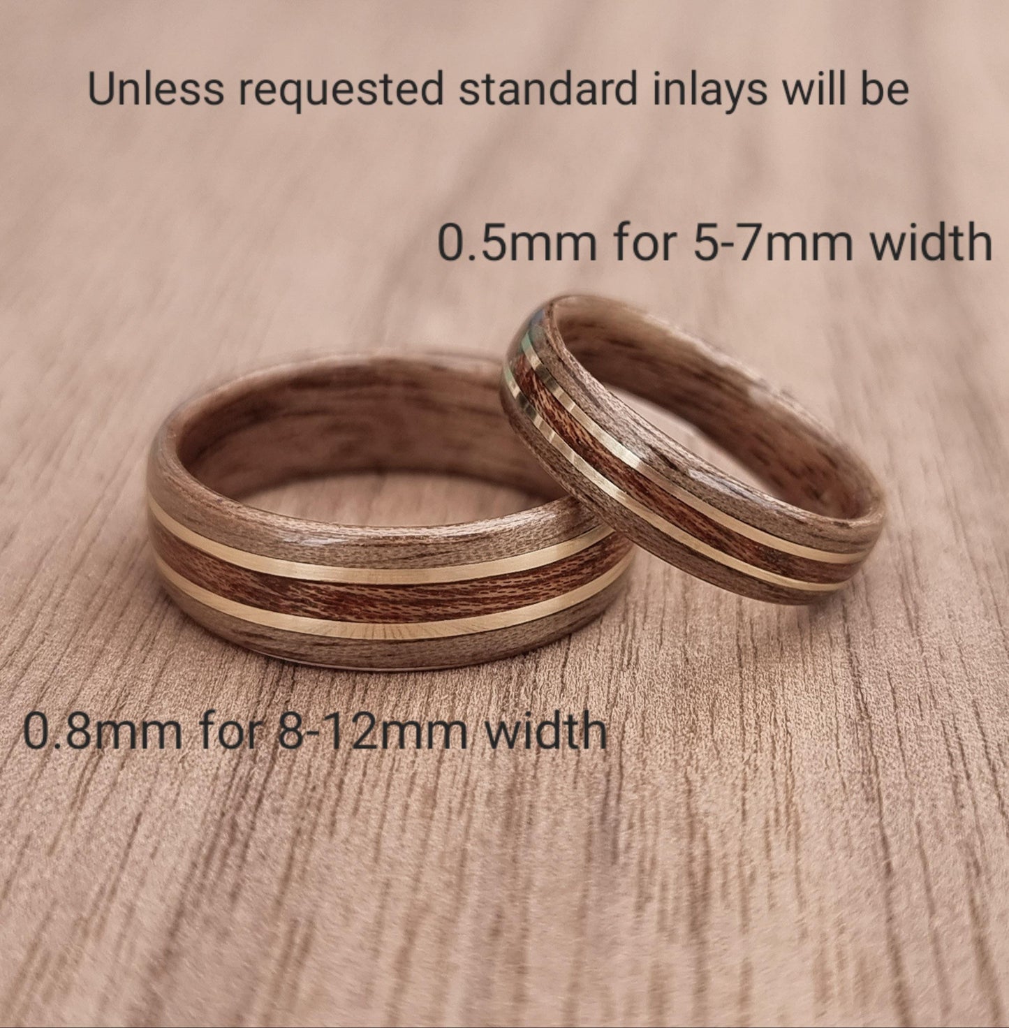 Walnut with sapele and double copper ring - Hand made bent wood ring - Wooden wedding band - Engagement ring - Natural jewellery