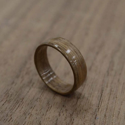Walnut hand made bent wood ring