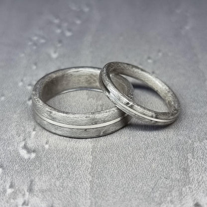 Silver birdseye maple and sterling silver hand made bent wood ring