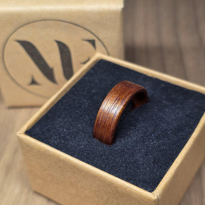Eco wood & natural finish hand made bent wood ring - No plastic