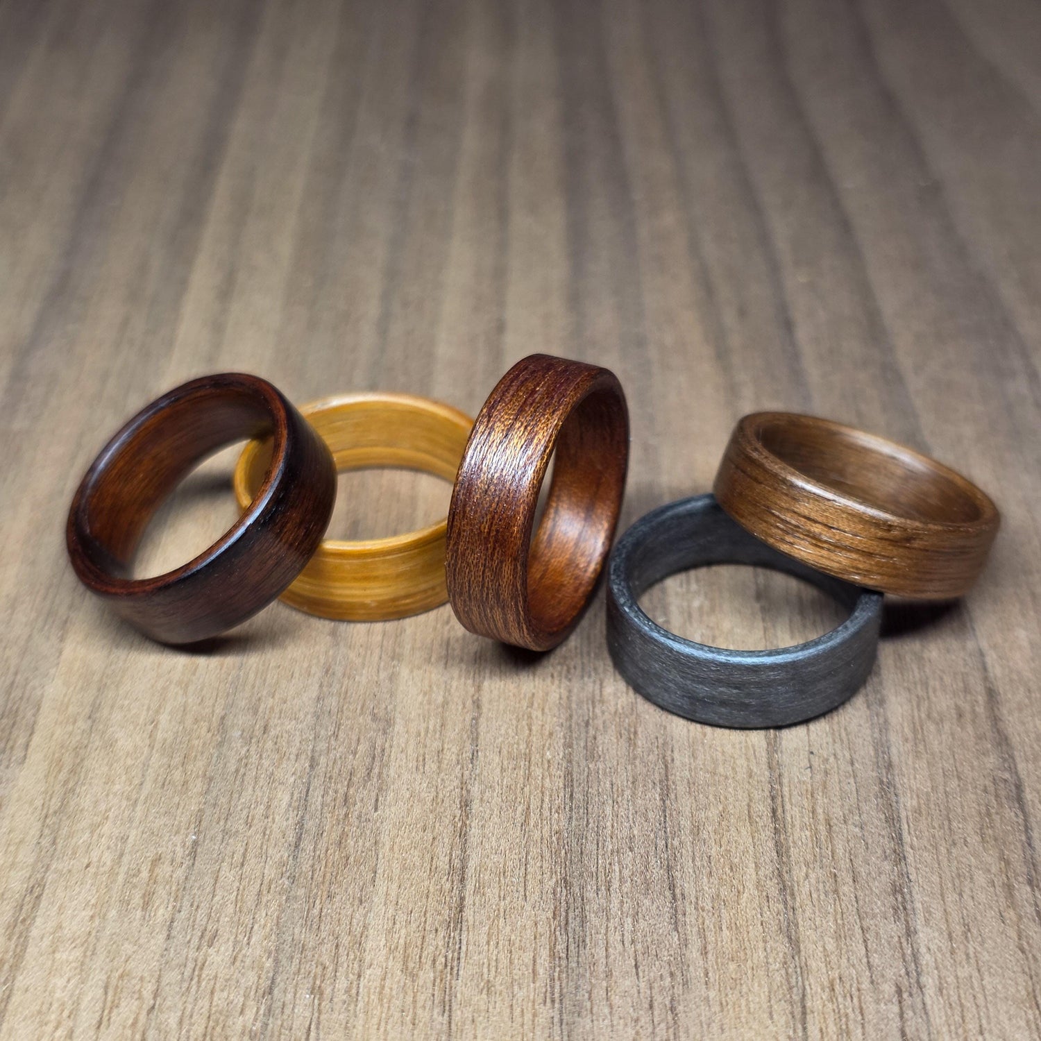 Eco wood & natural finish hand made bent wood ring - No plastic
