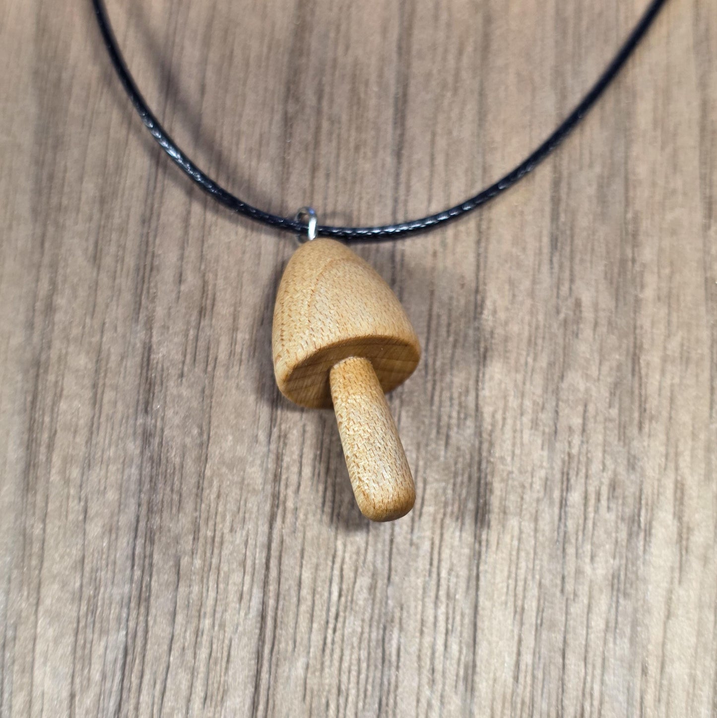 Wooden mushroom necklace - Wood pendant - Natural necklace