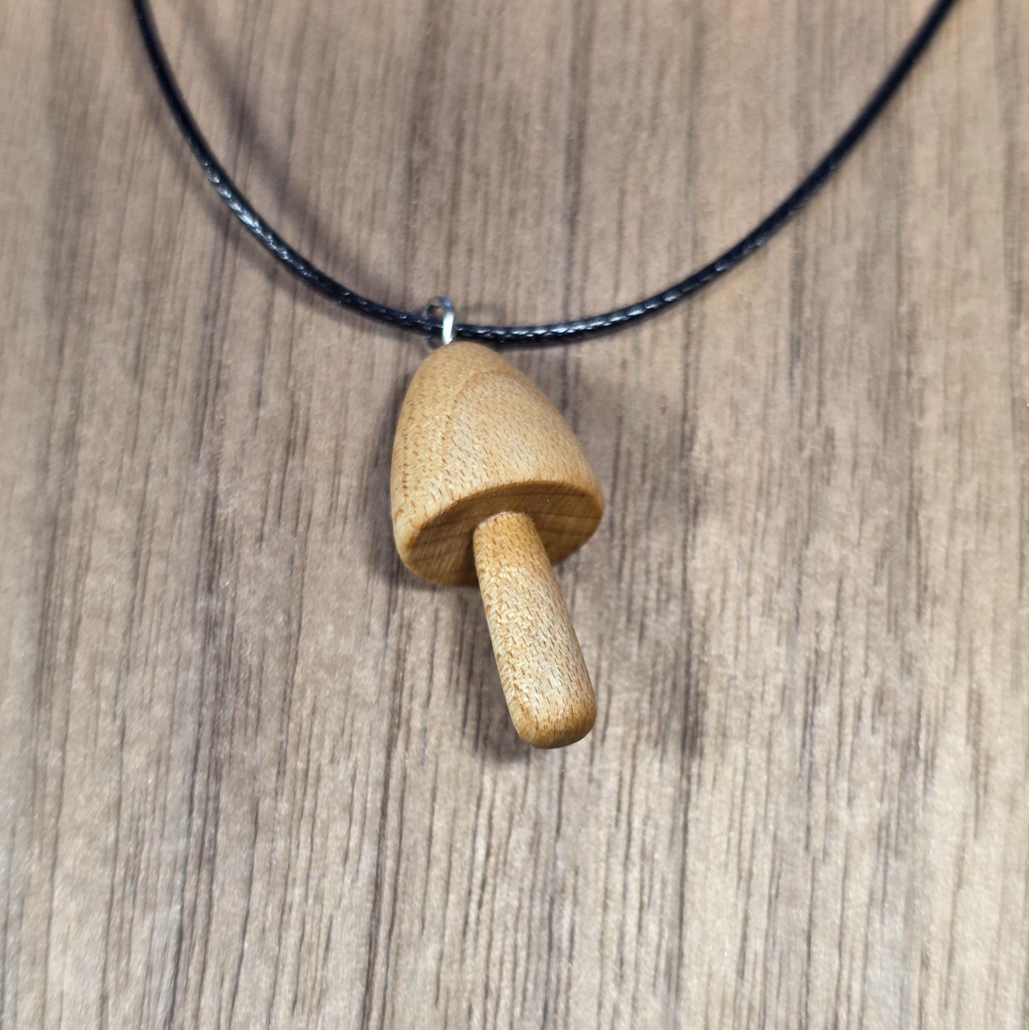 Wooden mushroom necklace - Wood pendant - Natural necklace