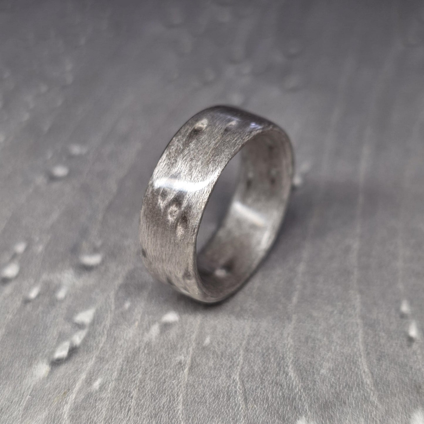 Silver birdseye maple hand made bent wood ring