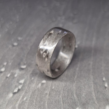 Silver birdseye maple hand made bent wood ring