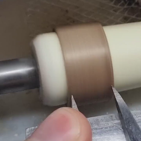 Rosewood with green tulipwood and double copper ring - Hand made bent wood ring - Wooden wedding band - Engagement ring -  Natural jewellery